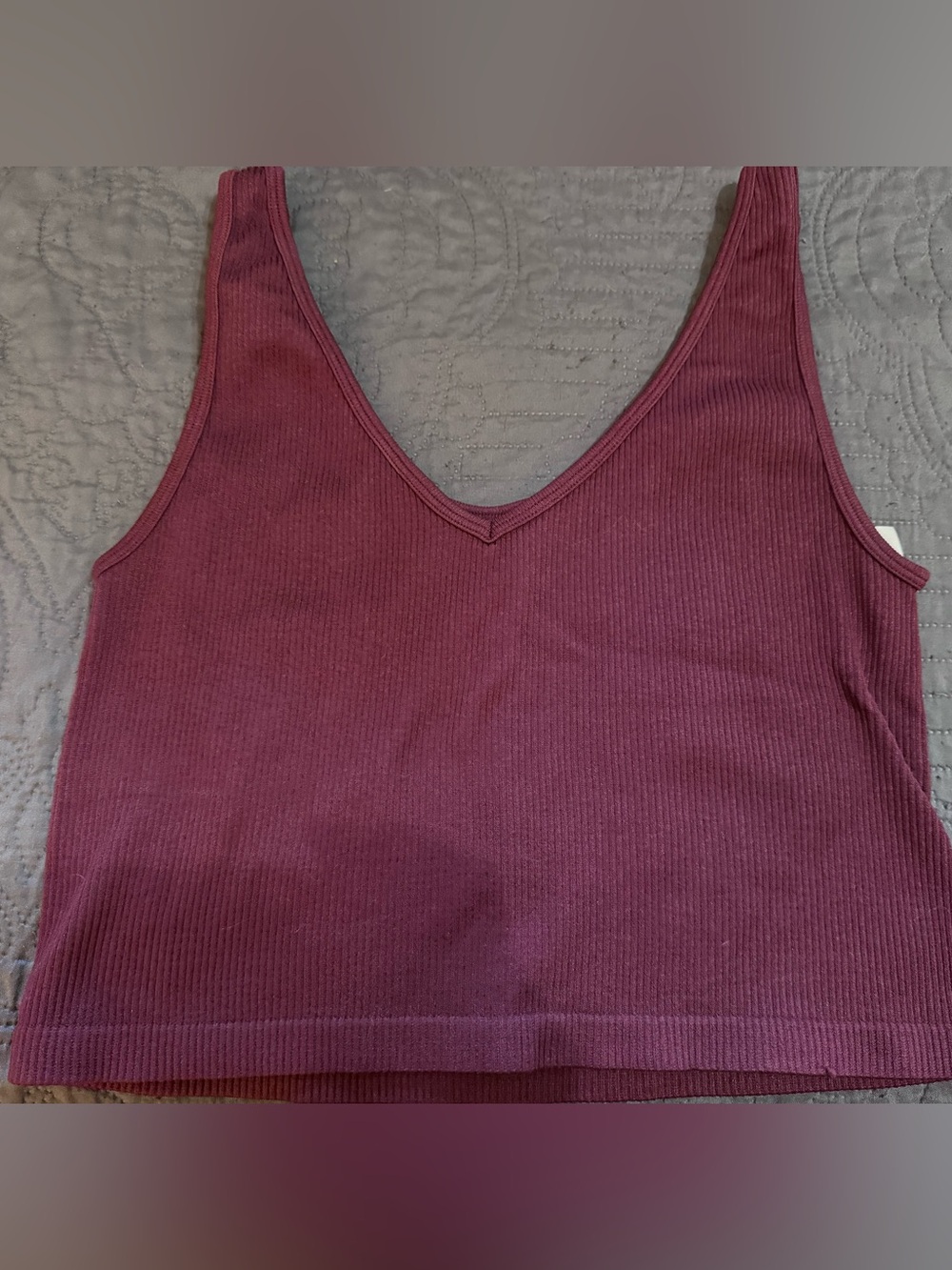 Aeropostale Ribbed V-Neck Cropped Tank - Maroon 4 FOR $20 SALE